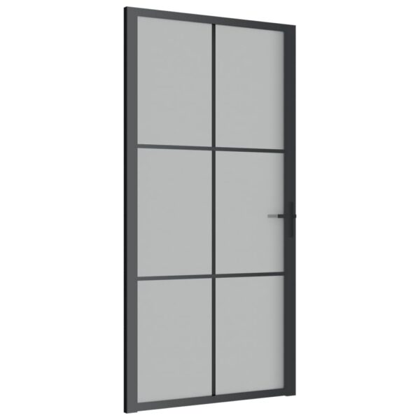 vidaXL Interior Door 40.4"x79.3" Black Matt Glass and Aluminum - Image 2