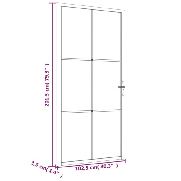 vidaXL Interior Door 40.4"x79.3" Black Matt Glass and Aluminum - Image 7