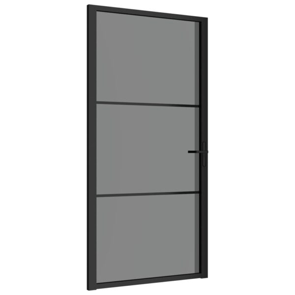 vidaXL Interior Door 40.4"x79.3" Black ESG Glass and Aluminum - Image 2