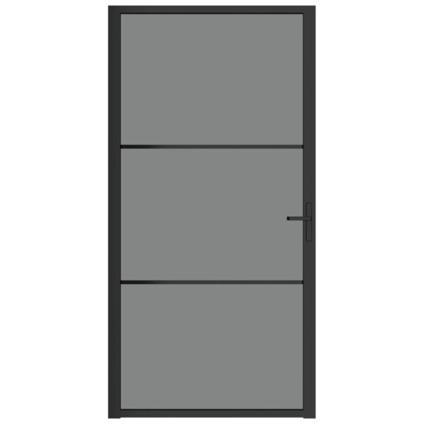 vidaXL Interior Door 40.4"x79.3" Black ESG Glass and Aluminum - Image 3