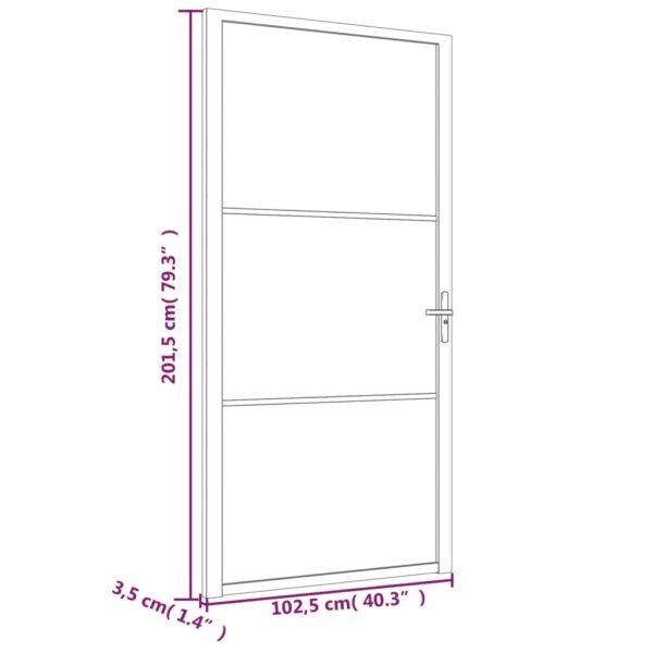 vidaXL Interior Door 40.4"x79.3" Black ESG Glass and Aluminum - Image 6