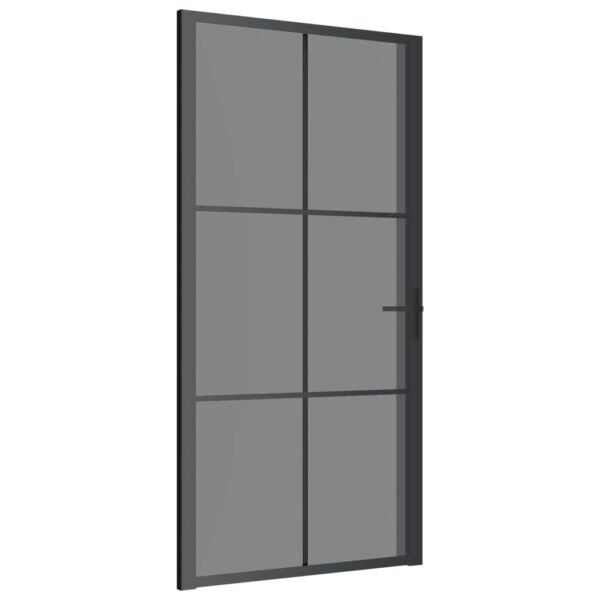 vidaXL Interior Door 40.4"x79.3" Black ESG Glass and Aluminum - Image 2