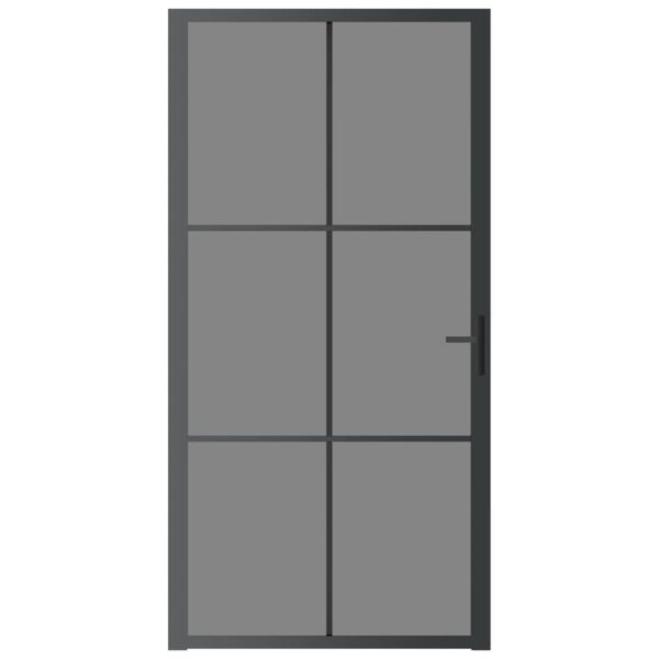 vidaXL Interior Door 40.4"x79.3" Black ESG Glass and Aluminum - Image 3