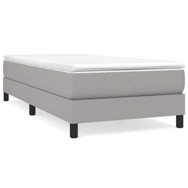 vidaXL Box Spring Bed with Mattress Light Gray 39.4"x74.8" Twin Fabric - Image 2