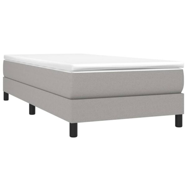 vidaXL Box Spring Bed with Mattress Light Gray 39.4"x74.8" Twin Fabric - Image 3