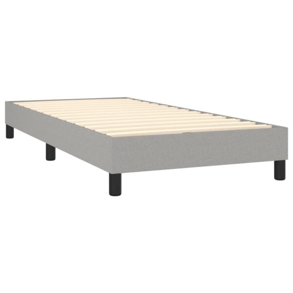 vidaXL Box Spring Bed with Mattress Light Gray 39.4"x74.8" Twin Fabric - Image 4