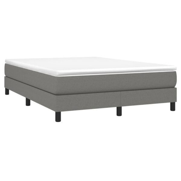 vidaXL Box Spring Bed with Mattress Dark Gray 53.9"x74.8" Full Fabric - Image 3