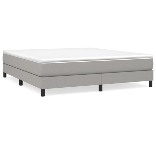 vidaXL Box Spring Bed with Mattress Light Gray 72"x83.9" California King Fabric - Image 2