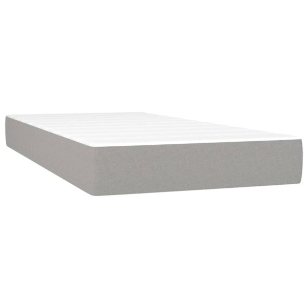 vidaXL Box Spring Bed with Mattress Light Gray 39.4"x74.8" Twin Fabric - Image 4