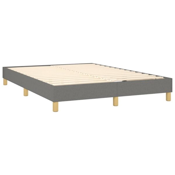 vidaXL Box Spring Bed with Mattress Dark Gray 53.9"x74.8" Full Fabric - Image 5