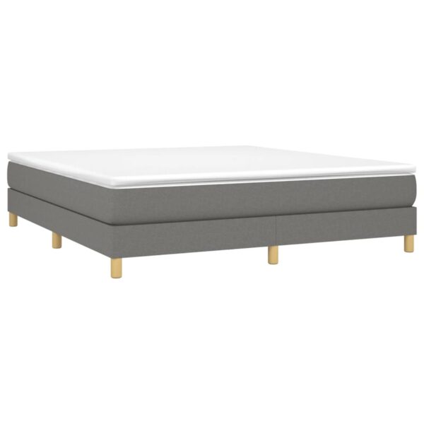 vidaXL Box Spring Bed with Mattress Dark Gray 72"x83.9" California King Fabric - Image 3