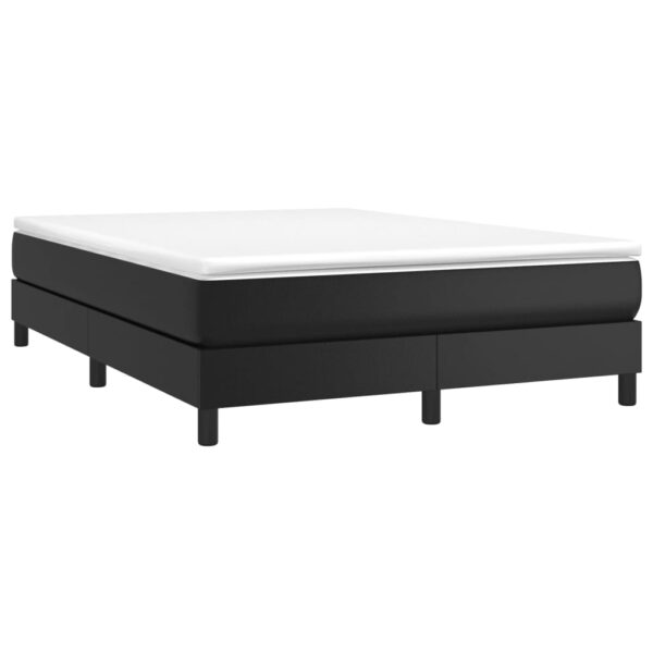 vidaXL Box Spring Bed with Mattress Black 53.9"x74.8" Full Faux Leather - Image 3