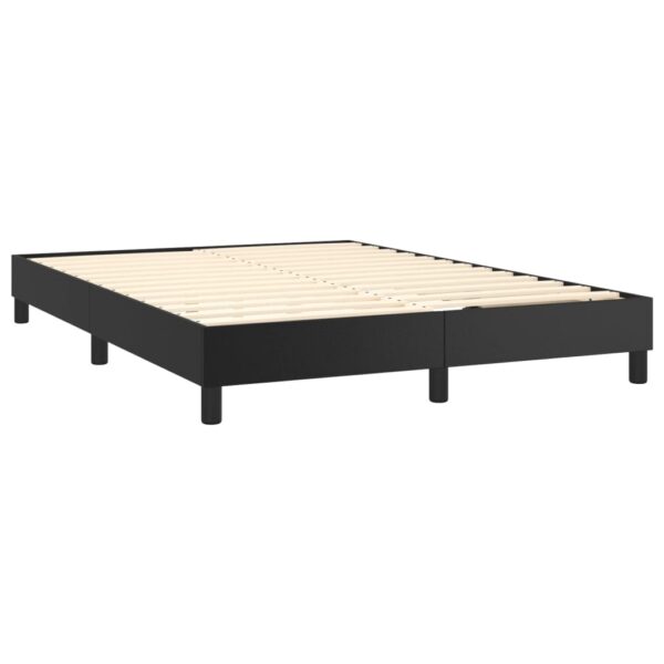 vidaXL Box Spring Bed with Mattress Black 53.9"x74.8" Full Faux Leather - Image 4