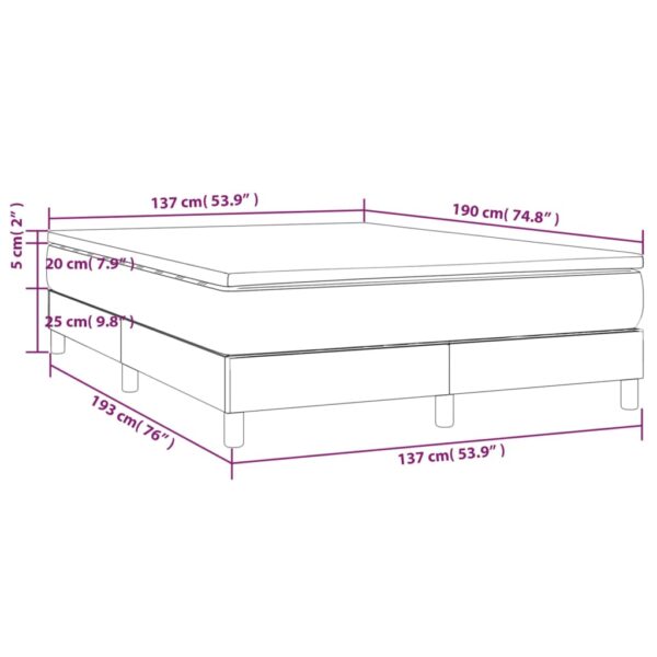 vidaXL Box Spring Bed with Mattress White 53.9"x74.8" Full Faux Leather - Image 10