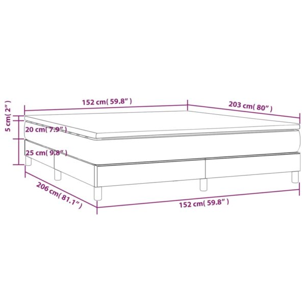 vidaXL Box Spring Bed with Mattress White 59.8"x79.9" Queen Faux Leather - Image 10