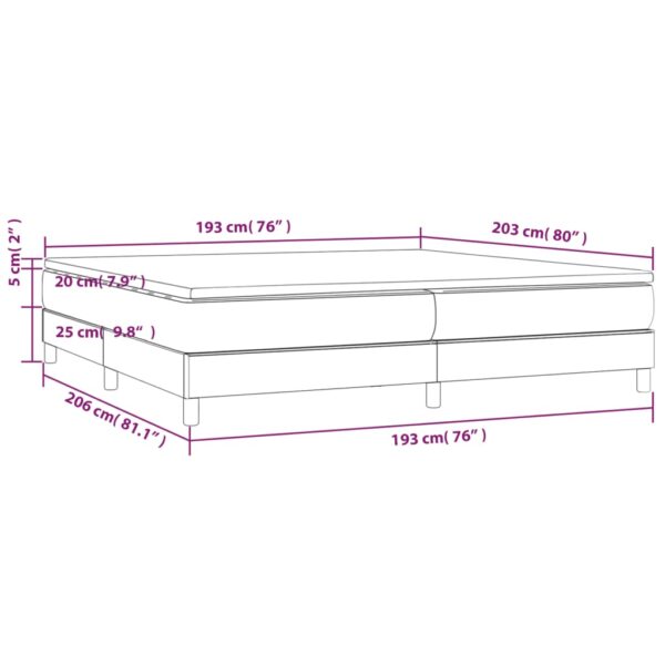 vidaXL Box Spring Bed with Mattress White 76"x79.9" King Faux Leather - Image 10