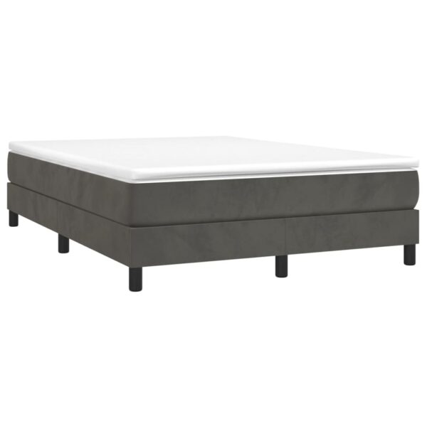 vidaXL Box Spring Bed with Mattress Dark Gray 59.8"x79.9" Queen Velvet - Image 3