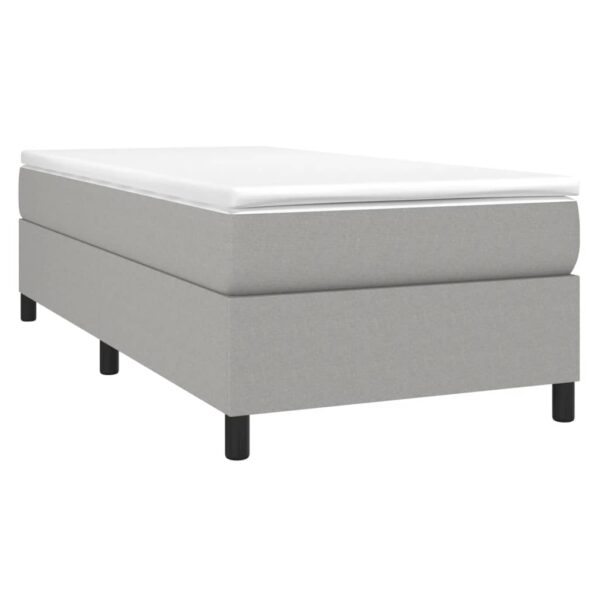 vidaXL Box Spring Bed with Mattress Light Gray 39.4"x74.8" Twin Fabric - Image 3