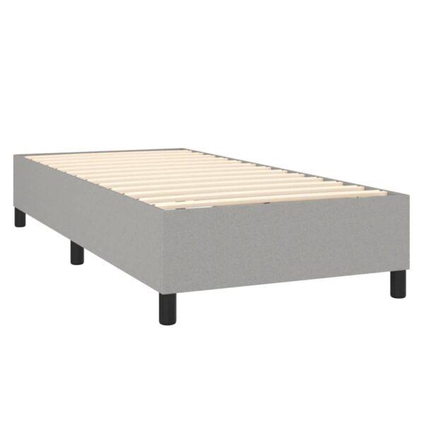 vidaXL Box Spring Bed with Mattress Light Gray 39.4"x74.8" Twin Fabric - Image 4