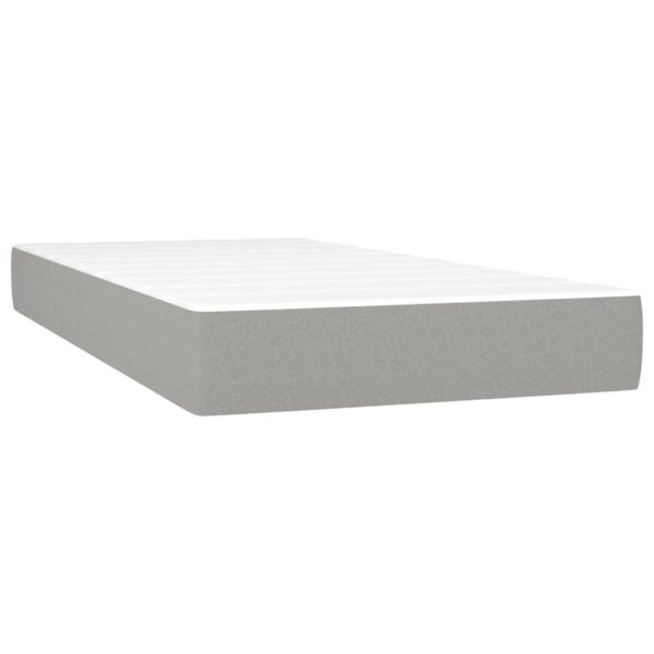 vidaXL Box Spring Bed with Mattress Light Gray 39.4"x74.8" Twin Fabric - Image 5