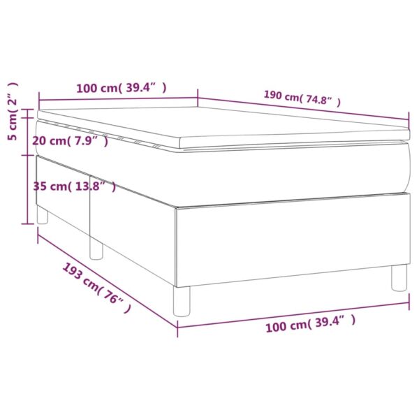 vidaXL Box Spring Bed with Mattress Light Gray 39.4"x74.8" Twin Fabric - Image 10