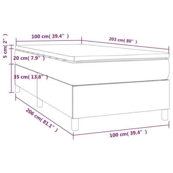 vidaXL Box Spring Bed with Mattress Dark Gray 39.4"x79.9" Twin XL Fabric - Image 10