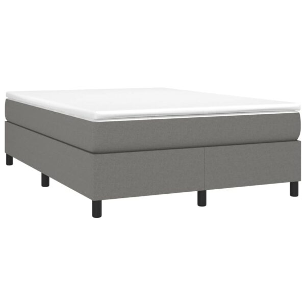 vidaXL Box Spring Bed with Mattress Dark Gray 53.9"x74.8" Full Fabric - Image 3