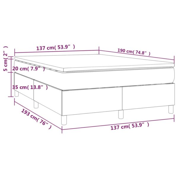 vidaXL Box Spring Bed with Mattress Dark Gray 53.9"x74.8" Full Fabric - Image 10