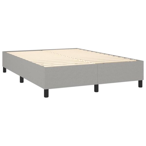 vidaXL Box Spring Bed with Mattress Light Gray 59.8"x79.9" Queen Fabric - Image 4