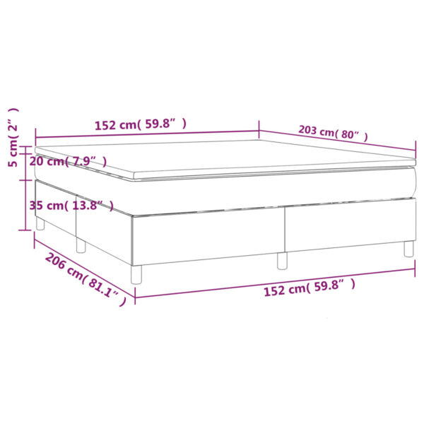 vidaXL Box Spring Bed with Mattress Light Gray 59.8"x79.9" Queen Fabric - Image 10