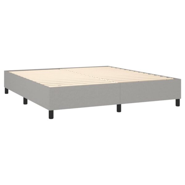 vidaXL Box Spring Bed with Mattress Light Gray 72"x83.9" California King Fabric - Image 4