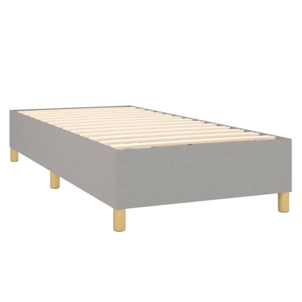 vidaXL Box Spring Bed with Mattress Light Gray 39.4"x74.8" Twin Fabric - Image 4