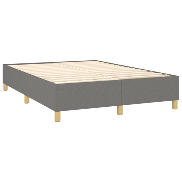 vidaXL Box Spring Bed with Mattress Dark Gray 53.9"x74.8" Full Fabric - Image 4