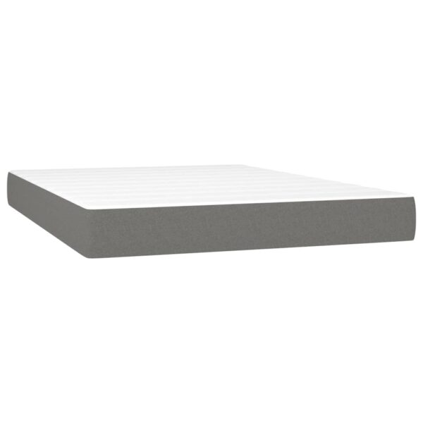 vidaXL Box Spring Bed with Mattress Dark Gray 59.8"x79.9" Queen Fabric - Image 5