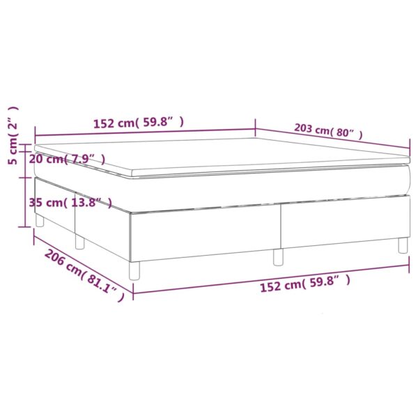 vidaXL Box Spring Bed with Mattress Dark Gray 59.8"x79.9" Queen Fabric - Image 10