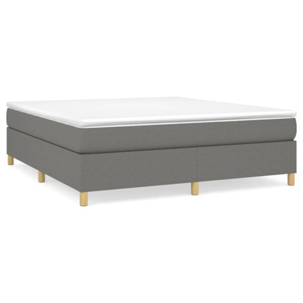 vidaXL Box Spring Bed with Mattress Dark Gray 72"x83.9" California King Fabric - Image 2