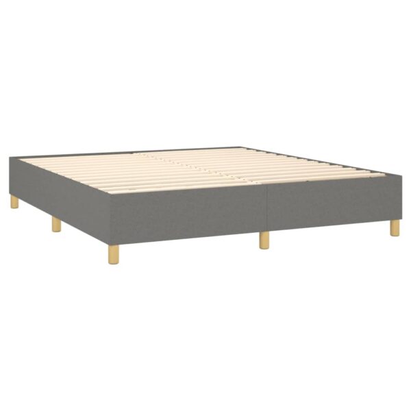 vidaXL Box Spring Bed with Mattress Dark Gray 72"x83.9" California King Fabric - Image 4