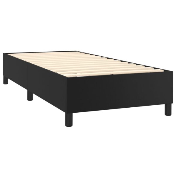 vidaXL Box Spring Bed with Mattress Black 39.4"x74.8" Twin Faux Leather - Image 4