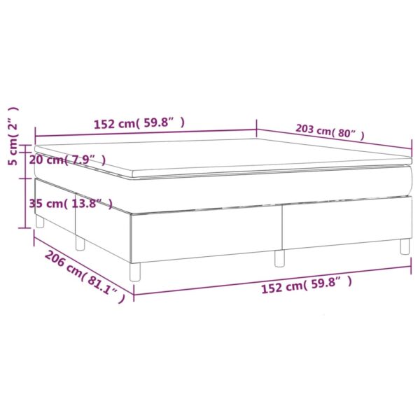 vidaXL Box Spring Bed with Mattress White 59.8"x79.9" Queen Faux Leather - Image 10