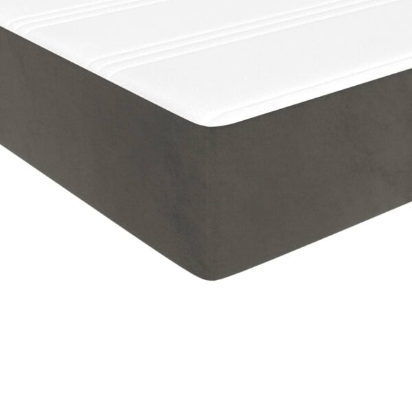 vidaXL Box Spring Bed with Mattress Dark Gray 39.4"x79.9" Twin XL Velvet - Image 8