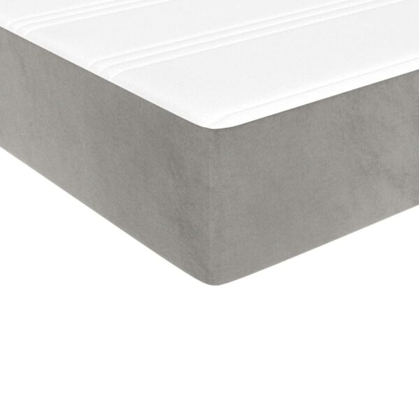 vidaXL Box Spring Bed with Mattress Light Gray 53.9"x74.8" Full Velvet - Image 8