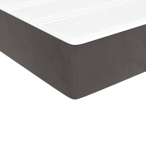 vidaXL Box Spring Bed with Mattress Dark Gray 53.9"x74.8" Full Velvet - Image 8