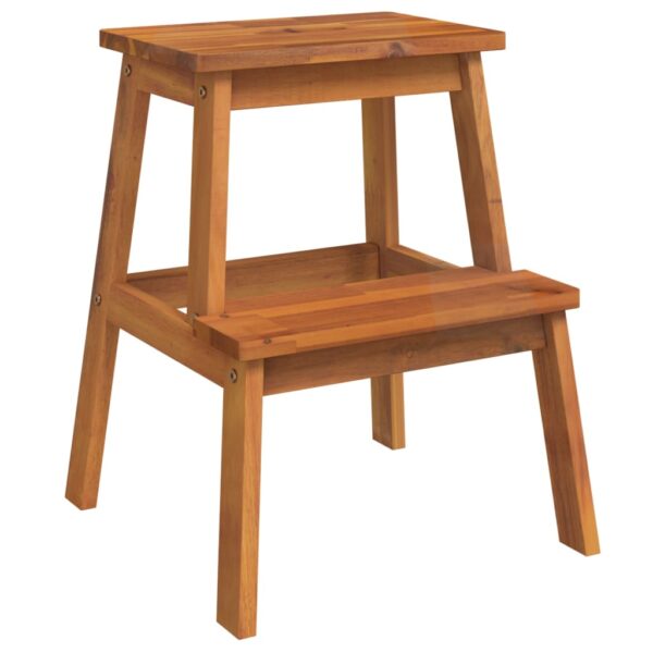 vidaXL 2 Step Stool 15.7"x15"x19.7" Solid Wood Acacia - Image 2