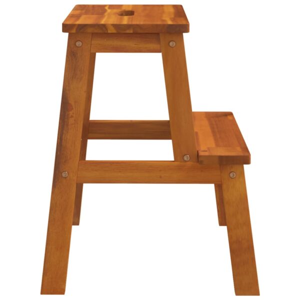 vidaXL 2 Step Stool 15.7"x15"x19.7" Solid Wood Acacia - Image 5