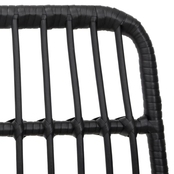 vidaXL Patio Chairs 2 pcs Black 18.9"x24.4"x33.1" PE Rattan - Image 7