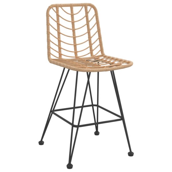 vidaXL Bar Stools 2 pcs 17.7"x22"x40.7" PE Rattan and Steel - Image 3