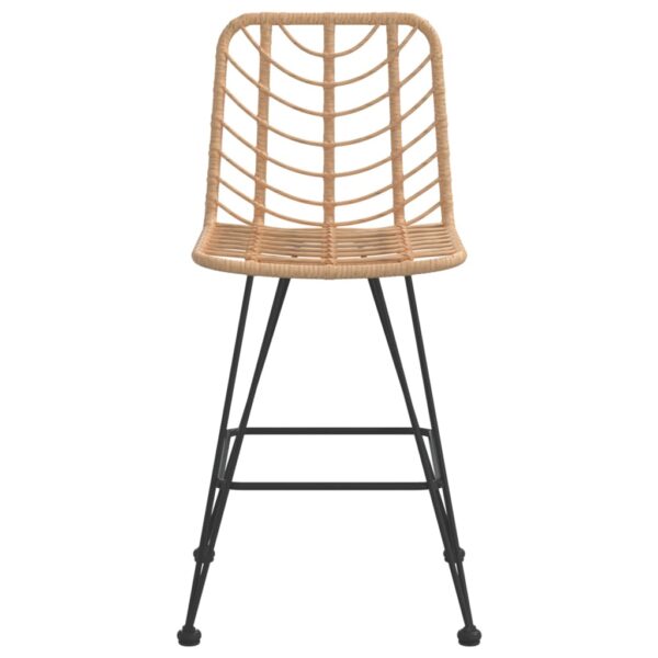 vidaXL Bar Stools 2 pcs 17.7"x22"x40.7" PE Rattan and Steel - Image 4