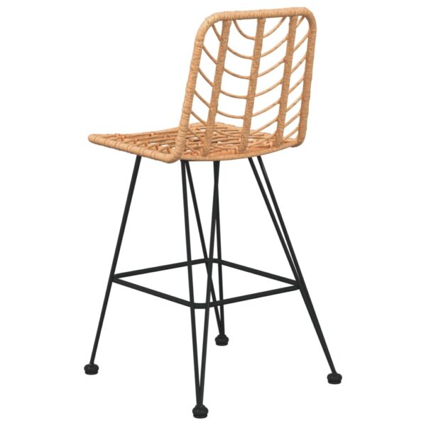 vidaXL Bar Stools 2 pcs 17.7"x22"x40.7" PE Rattan and Steel - Image 6