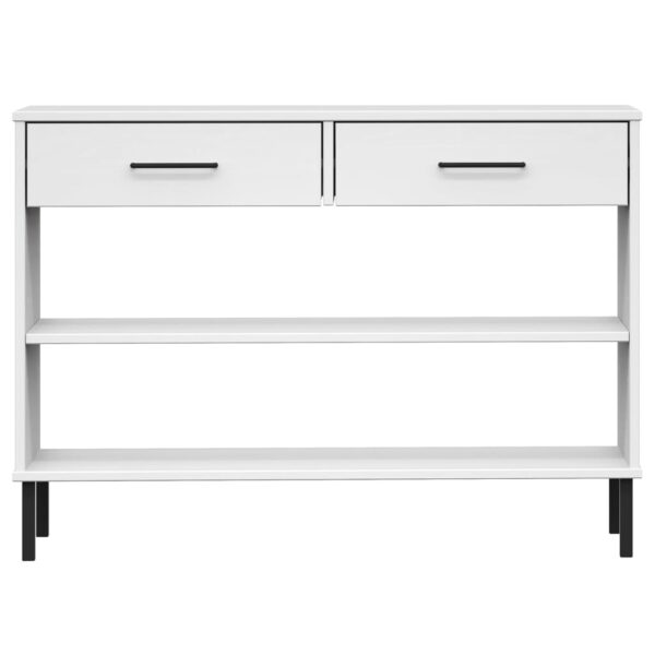 vidaXL Console Cabinet with Metal Legs White Solid Wood Pine OSLO - Image 4