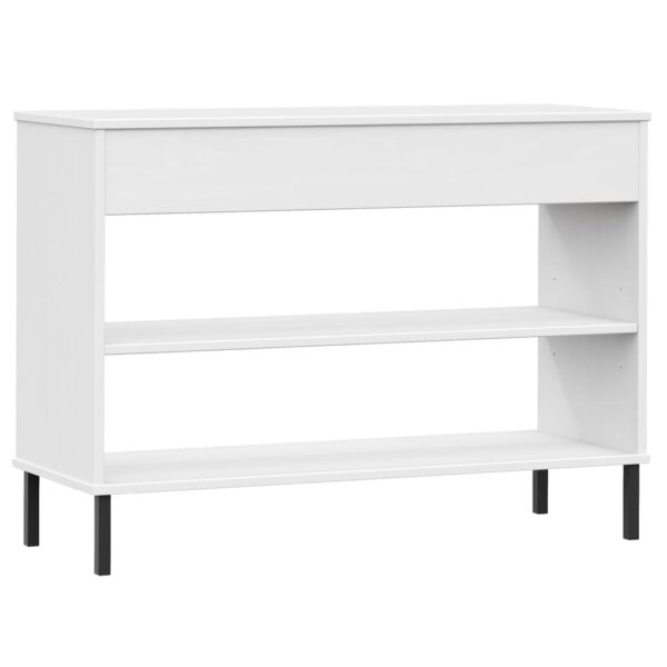 vidaXL Console Cabinet with Metal Legs White Solid Wood Pine OSLO - Image 7